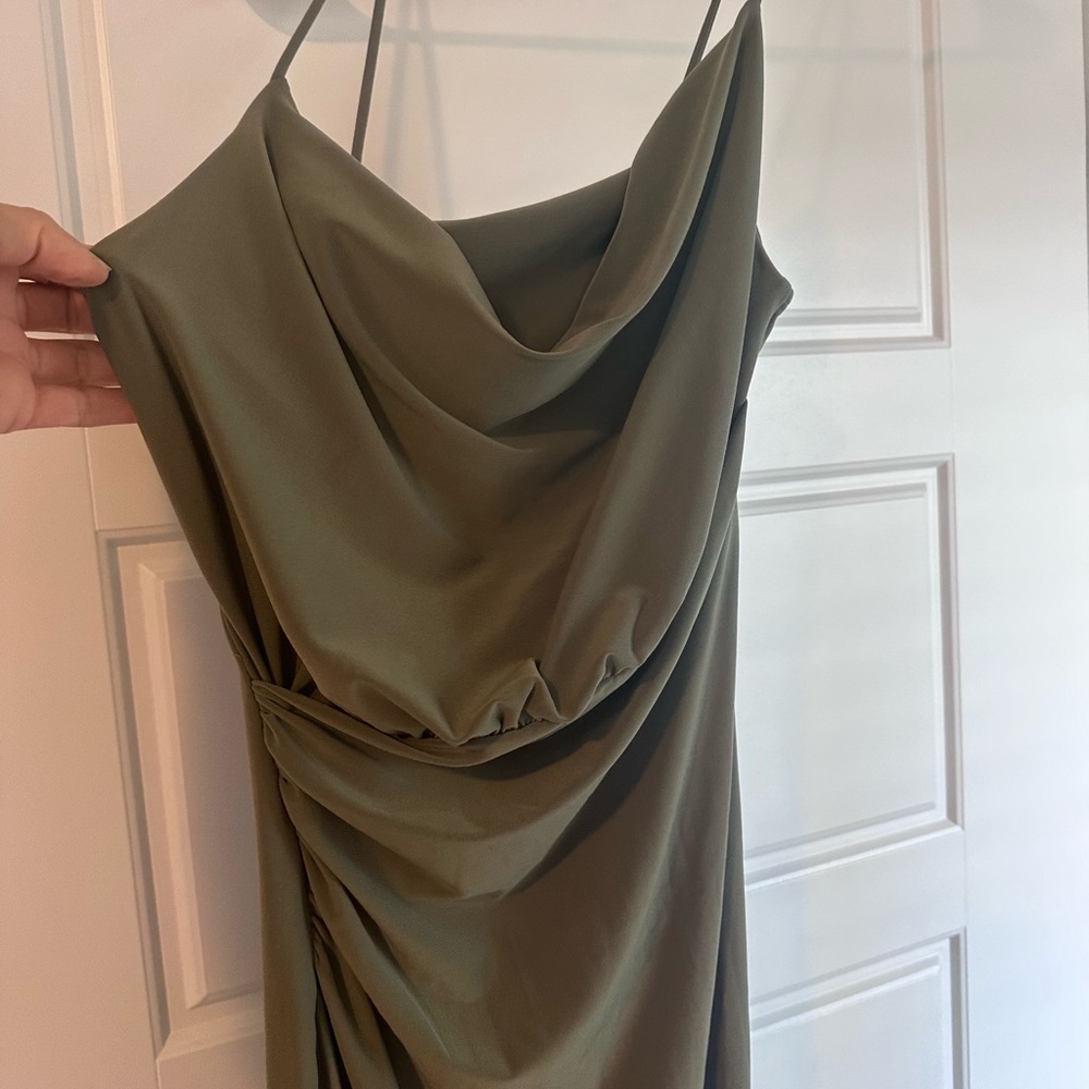 zara new season green dress
